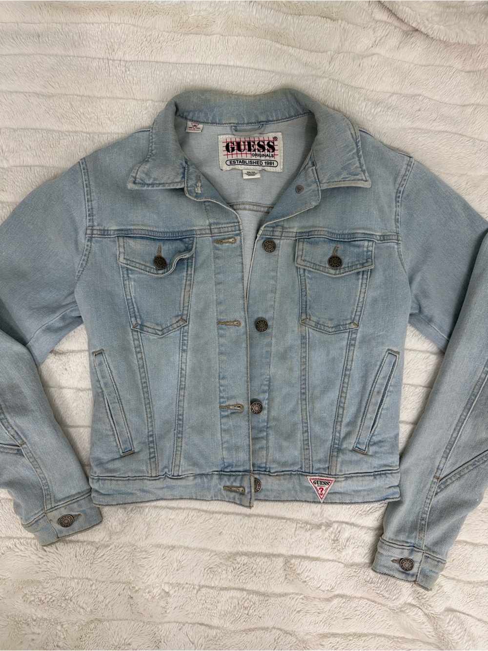 Y2K Guess Denim Jean Jacket XS Light Blue